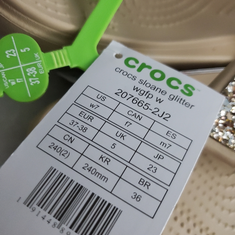 Crocs Women's Sloane Glitter Flip Flop Wedge Sandals W7 - Picture 9 of 10